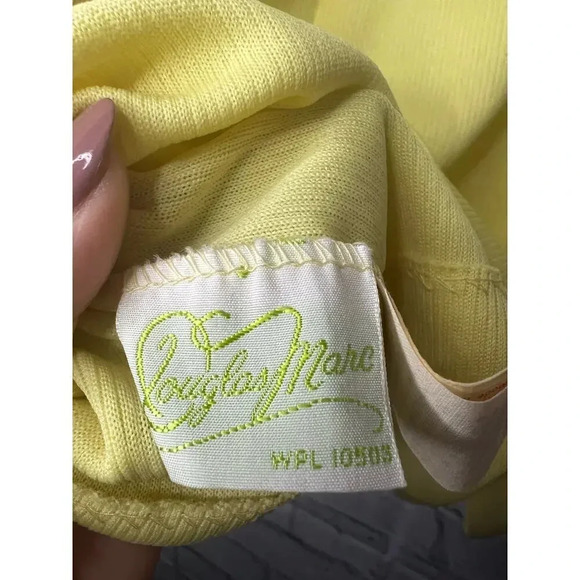 70s Vintage Douglas Marc mock neck yellow deadstock top size S. - Picture 9 of 11